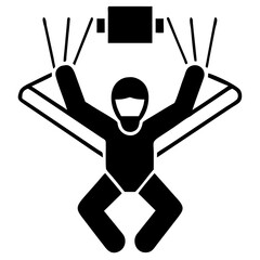 silhouette skydiving icon vector silhouette