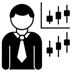 silhouette stock broker icon vector silhouette