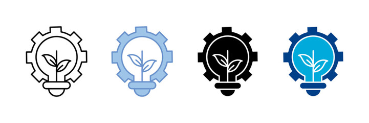 Green Innovation Icon Set Multiple Style Collection