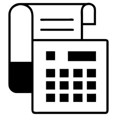 silhouette tax calculator icon vector silhouette