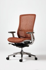 Modern ergonomic office chair, terracotta