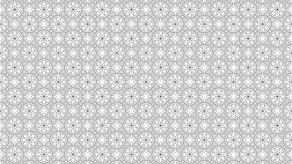 Fototapeta premium Pattern of circles and floral elements in a repeating design with a white background color