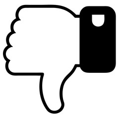 silhouette thumbs down icon vector silhouette