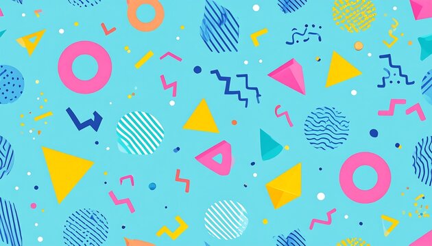 Vibrant geometric pattern on a light blue background