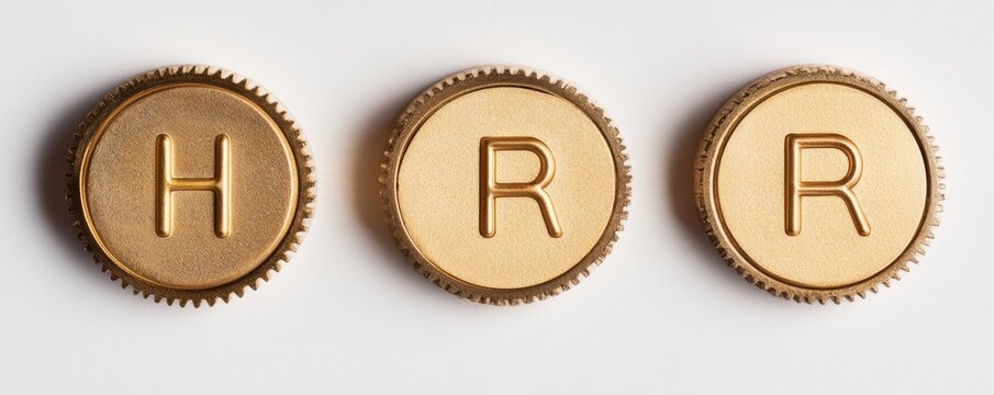 HRR Golden Coins Spelling on White, Letter Coins , Finance