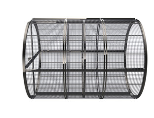 Precision Engineered Cylindrical Mesh Steel Filter: A Vital Part of Advanced Rotary Drum Filtration Equipment for Efficient Industrial Liquid and Solid Separation, HD 3D Render on Transparent PNG