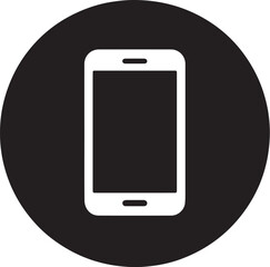 mobile phone Silhouette and circle vector icon illustration