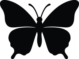 Silhouette butterfly graceful wings isolated on white background vector Illustrator