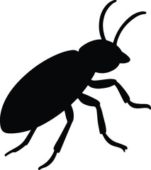 Silhouette cockroach insect isolated on white background vector illustrator