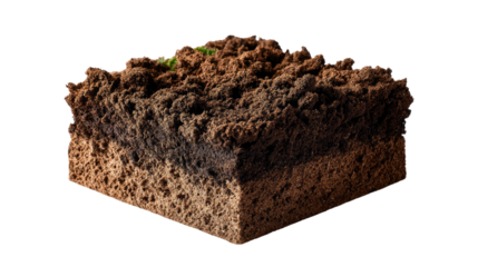 Layered Earth Slice: A cross-sectional depiction of earth's layers, showcasing soil and geological formations in a visually striking manner, offering a unique perspective of our planet.