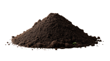 Rich Soil Pile: A close-up, naturalistic shot features a mound of rich, dark soil, ready for nurturing life and supporting growth. Symbolizing life's foundation and the power of nature's bounty.