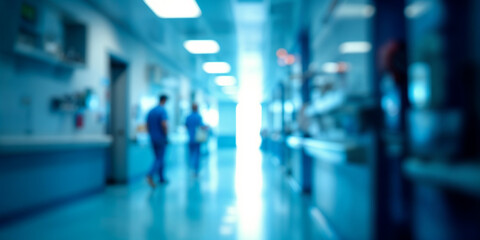 blur people walking in the hospital