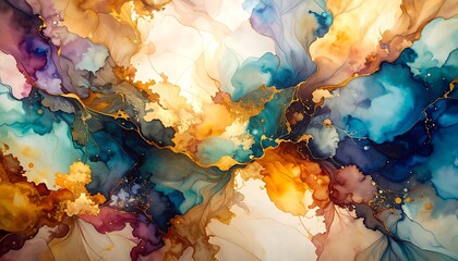 Abstract fluid art with vibrant colors
