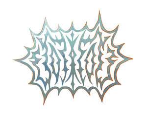 Unique abstract design with metallic edge on white background, grunge texture, custom shape for graphic elements