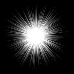 漫画のベタフラッシュ風の 集中線ベクターイラスト素材1　円形