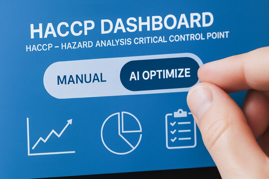 HACCP hazard analysis critical control point dashboard with manual and AI optimize options for food safety and quality control management system