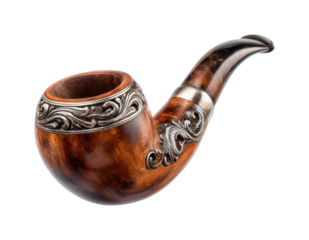 Craftsmanship in tobacco pipe design artisan product interior isolated on transparent background, png
