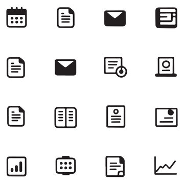 Office suite symbols in black