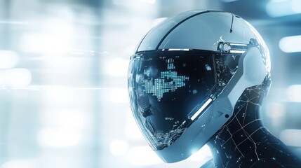 Futuristic robot head