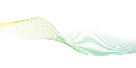 Abstract green and yellow wave background with smooth gradient lines on white. Modern, minimalistic design perfect for presentations, tech themes, and elegant digital art concepts.