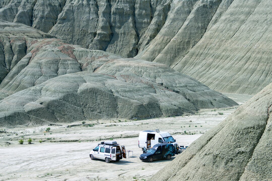 Camper vans enjoying Davutoglu in Turkey