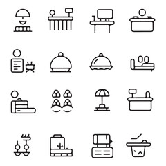 Travel and accommodation line symbols