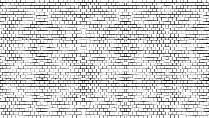 A repetitive brick pattern in black and white creating a seamless and textured background design