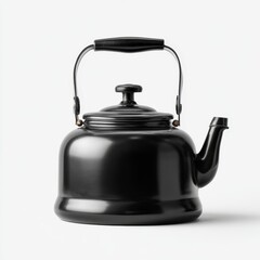 A black classic stovetop kettle with handle