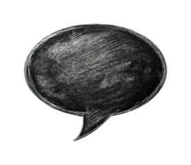 Creative chalkboard speech bubble for engaging presentations graphic design isolated on transparent background, png