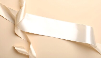 Elegant cream ribbon banner