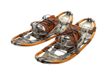 Snowshoe adventure in winter wilderness exploring snowshoes activity nature isolated on transparent background, png