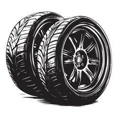 car wheels silhouette