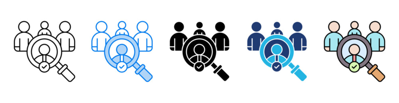 Candidate icon set multiple style collection