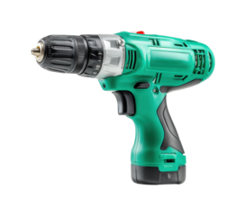 Power drill operation home workshop tool usage space view diy projects isolated on transparent background, png