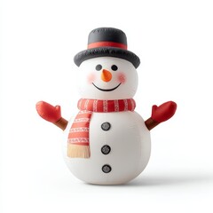 Festive snowman ready for winter celebrations. It's wearing a top hat, scarf, and mittens, ready to spread holiday cheer