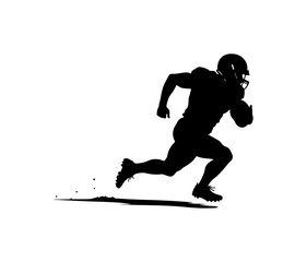 Obraz premium American Football Player Silhouette Running
