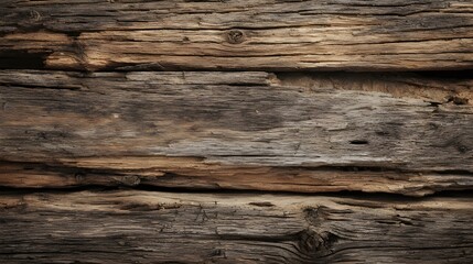 Naklejka premium Enhance Rustic Interiors with Weathered Brown Oak-Toned Wooden Plank Walls Delivering Authentic Patina and Warmth