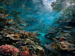 Serene Underwater Paradise Coral and Turquoise Waters