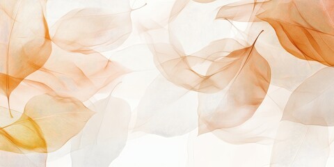 Delicate, translucent leaves in warm, amber tones