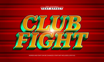 club fight editable text effect with a team and sport text style