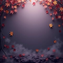 Obraz premium Falling Autumn Leaves Border