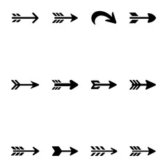 Distinct Arrow Icon Set – Vol.1 | Grunge, Brush, Curved & Creative Silhouette Arrows