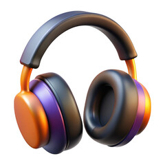 3d rendered stylish over ear headphones isolated on transparent background
