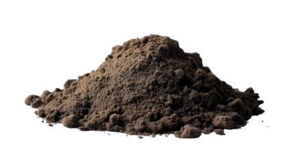 Pile of Soil: A close-up shot of rich, dark soil, capturing the earthy textures and tones of the ground, essential for nurturing growth.