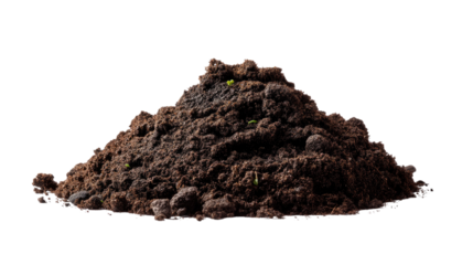 Fertile Ground: A close-up image revealing a rich, dark mound of soil, ideal for cultivating new life, demonstrating the essence of growth and natural process.
