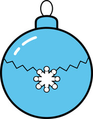 Obraz premium christmas bauble snow icon on transparent background