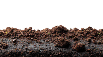Soil in Ground: A close-up view of rich, fertile soil, the texture of the earth, symbolizing growth, and the essential element for plant life.