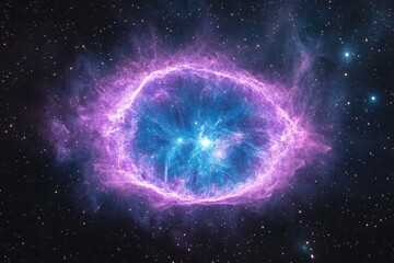 Cosmic eye nebula, vibrant hues