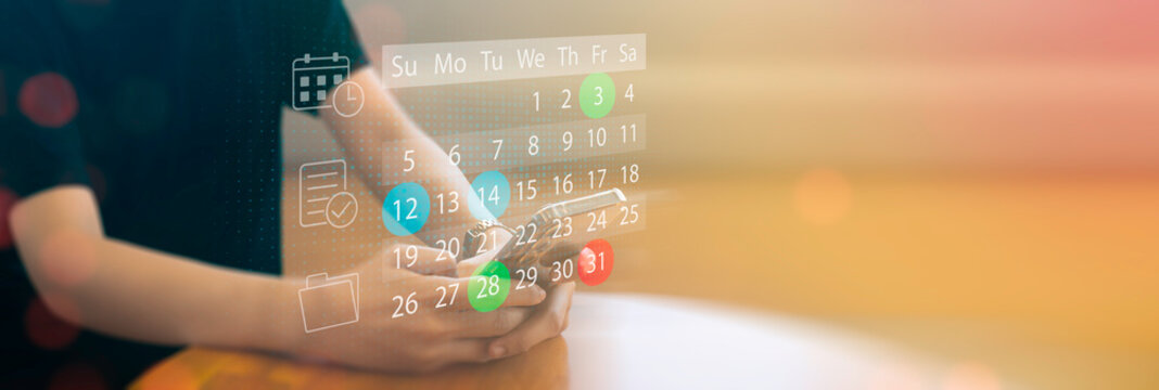 Woman making checklist and task planning to increase productivity, project management, deadline tracking and organizing daily activities efficiently. Time management and scheduling concept.