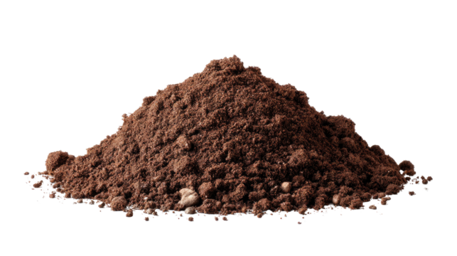 Earth's Embrace: A pile of rich, dark brown soil rests, a testament to the earth's nurturing embrace, suggesting potential and growth.